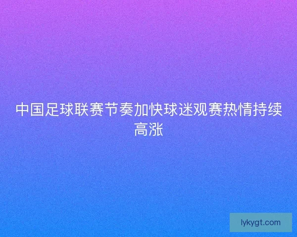 中国足球联赛节奏加快球迷观赛热情持续高涨