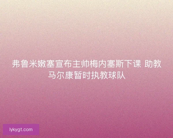 弗鲁米嫩塞宣布主帅梅内塞斯下课 助教马尔康暂时执教球队